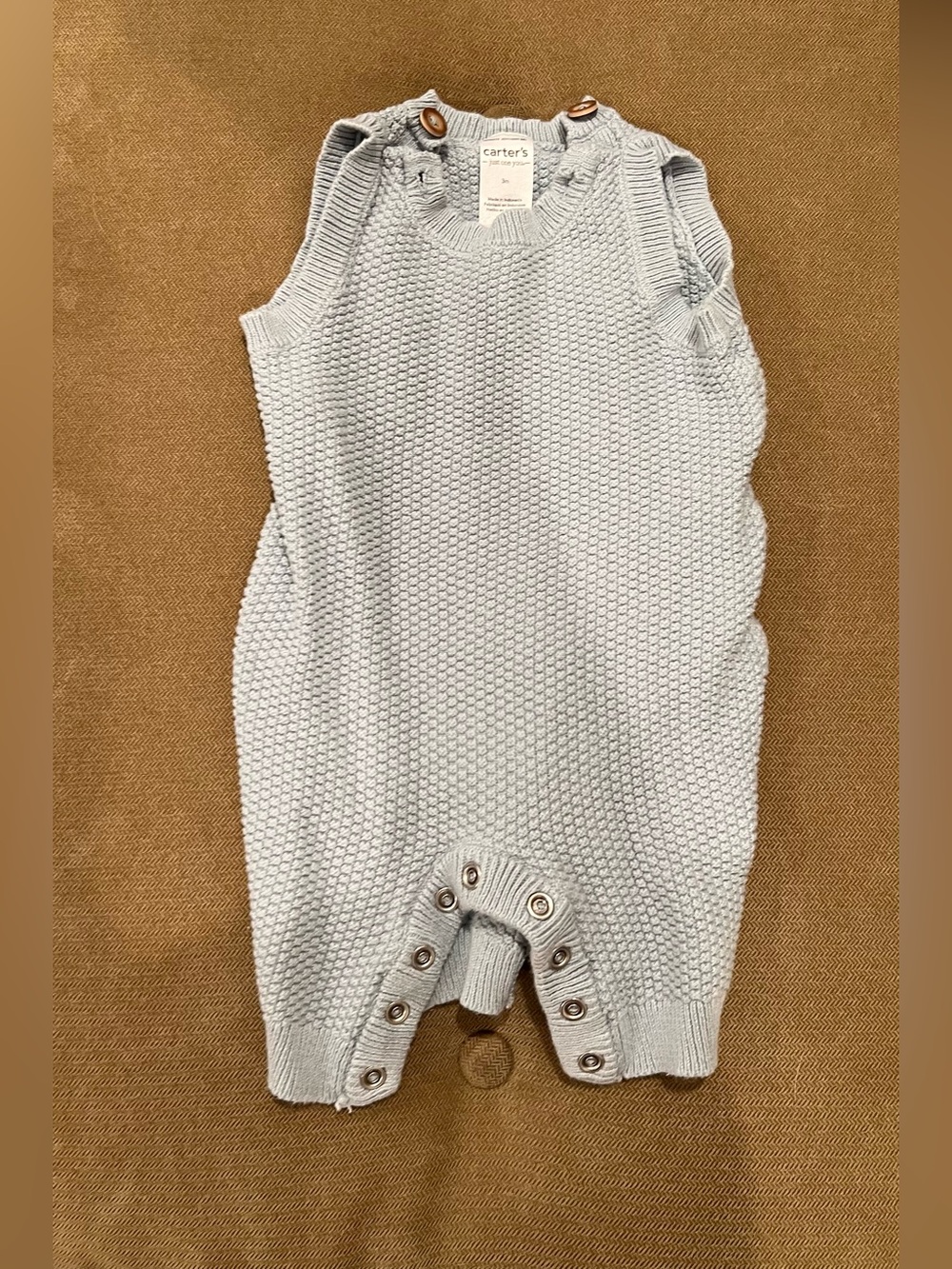 Carter's Light Blue Knit Baby Romper